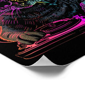 Dj Cat Edm Techno House Music Funny Cat Lover For ポスター (角)