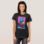 DJ Cat HeadphonesターンテーブルDJ Mixer Dreamwave Sty Tシャツ (正面フル)