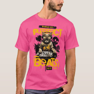 DJ Cat PurfectビートMeowsic FestターンテーブルEDM G Tシャツ