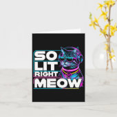 Dj Cat So Lit Right Meow EdmテクノRaveパーティーFes カード (黄色い花)