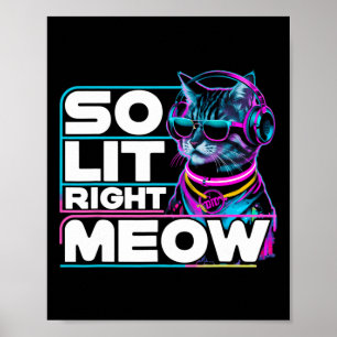 Dj Cat So Lit Right Meow EdmテクノRaveパーティーFes ポスター
