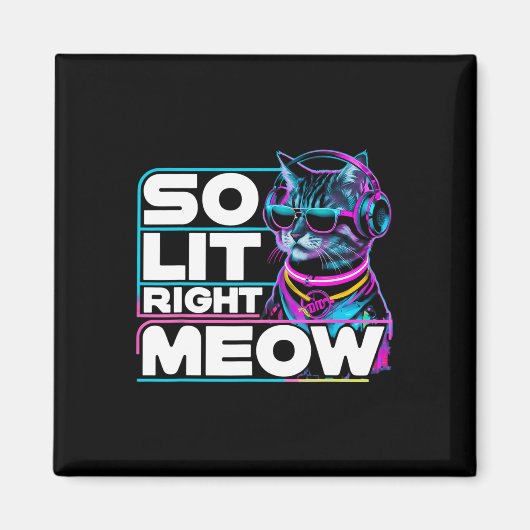 Dj Cat So Lit Right Meow EdmテクノRaveパーティーFes マグネット (正面)