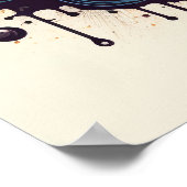 DJ Cat With Headphones ポスター (角)