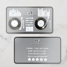 DJ Deejay ターンテーブル レコード グレー メタリックシルバー