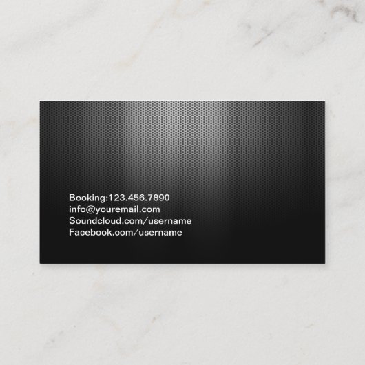 DJ Deejay Steel Monogram モダン Metal 名刺 (裏面)