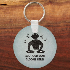 DJ - Disk Jockey - Sound Guy with your カスタム文字 キーホルダー