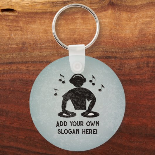 DJ - Disk Jockey - Sound Guy with your カスタム文字 キーホルダー (正面)