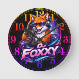DJ FOXXY 2 ラウンド壁時計
