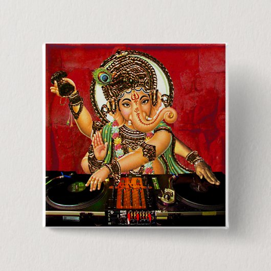 DJ GANESHピン 缶バッジ (正面)
