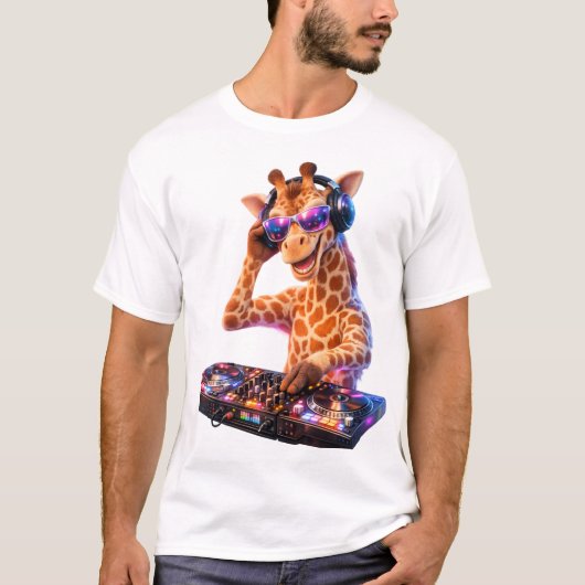 DJ Giraffe 4D パーティー ヴァイブス Tシャツ (正面)