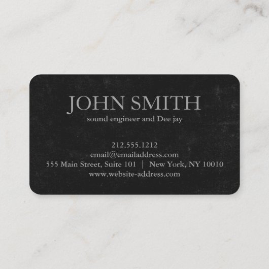 DJ Gold Headphones Blackboard Music 名刺 (裏面)