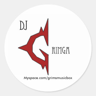 Dj Grimgaのロゴのステッカー ラウンドシール