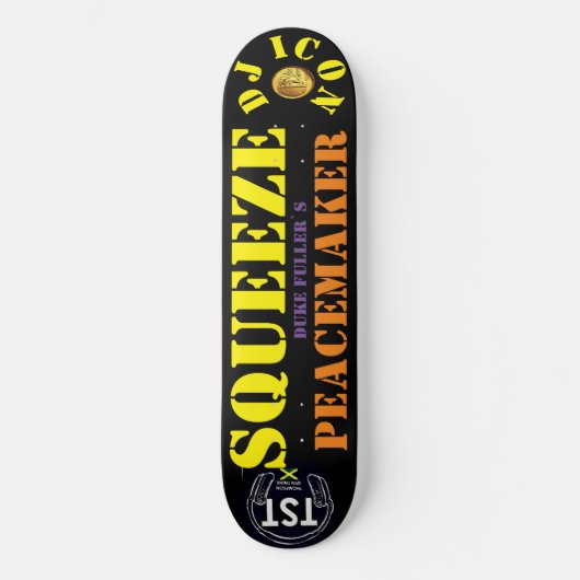 DJ ICON  SQUEEZE PEACKEMAKER8 1/4" スケートボードデッキ (正面)