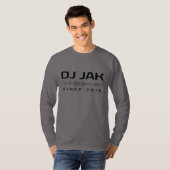 DJ JAKスモークグレーサウンドウェーブ長袖ティー Tシャツ (正面フル)