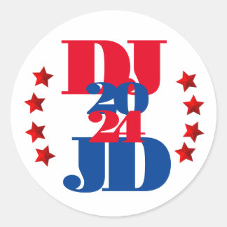 DJ & JD 2024 Trump Vance選挙ステッカー ラウンドシール