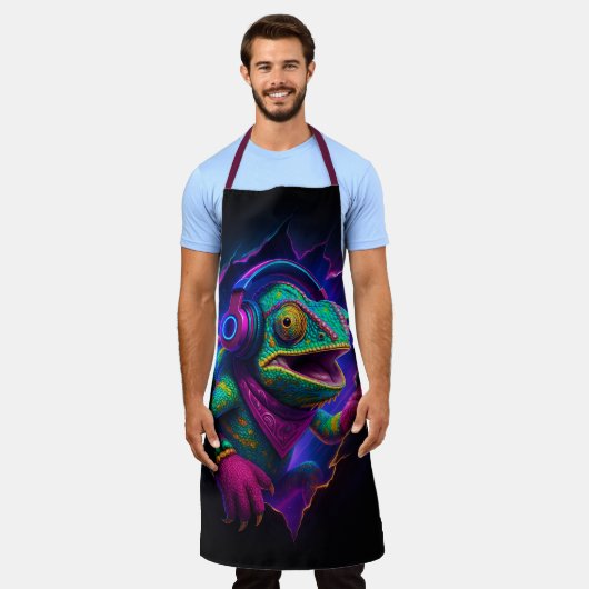 DJ Kameleon – Funky Keukenschort エプロン (着用した状態)