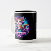 DJ KITTEN 2 ターコイズ コーヒーマグ ツートーンマグカップ (正面左)