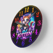DJ KITTEN 2 ラウンド壁時計 (傾斜)