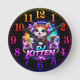 DJ KITTEN 2 ラウンド壁時計