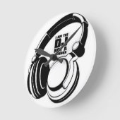 DJ KLASH-ギア- DJ NO REQUESTS ラウンド壁時計 (傾斜)