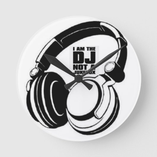 DJ KLASH-ギア- DJ NO REQUESTS ラウンド壁時計 (正面)