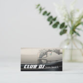 DJ Metalic モダン Vinylリコースタイリッシュダーミキサー 名刺 (スタンド正面)