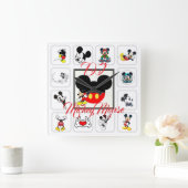 DJ Mickeymouse スクエア壁時計 (ホーム)