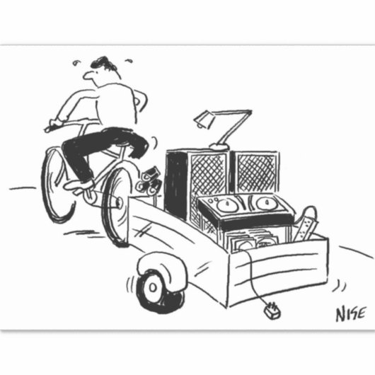 DJ Mobile Disco Record Player Cartoon シール (正面)