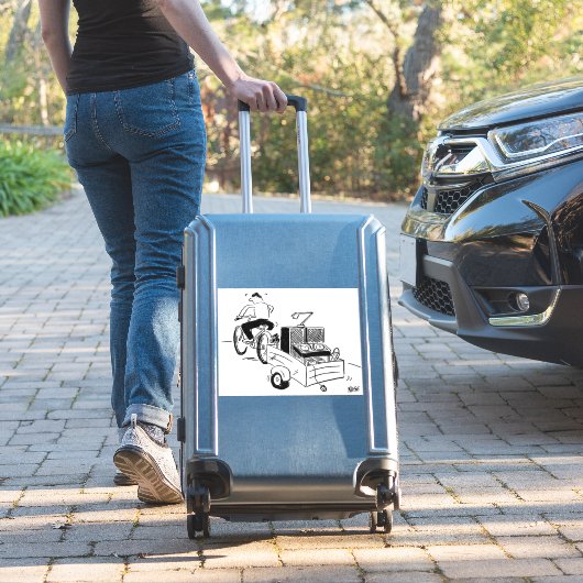 DJ Mobile Disco Record Player Cartoon シール (スーツケースインサイチュ)