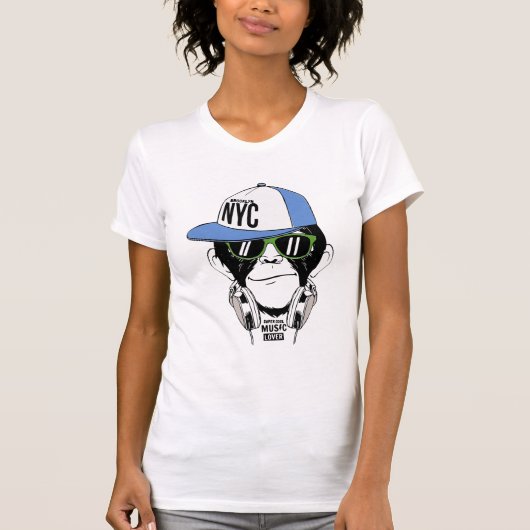 DJ MONKEY おもしろサルTシャツ Tシャツ (正面)