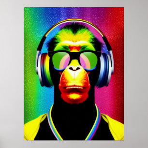 DJ Monkey Music Lover DJ Chimp Umous ポスター