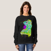 DJ Monkey Music Party Fun Sunglasses Monkey Headph スウェットシャツ (正面フル)