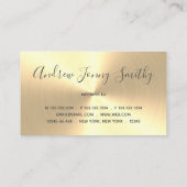 DJ MusicターンテーブルとDJ Mixerロゴ-金ゴールド 名刺 (裏面)