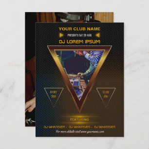 DJ Music and Dance Gigの写真の招待 招待状