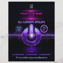 DJ Music and Dance Gig写真とロゴ招待状の追加 チラシ