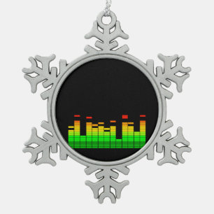 DJ Music Blackのビートからイコライザが表示される スノーフレークピューターオーナメント