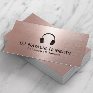 DJ Music Deejay赤面モダンバラ金ゴールド 名刺