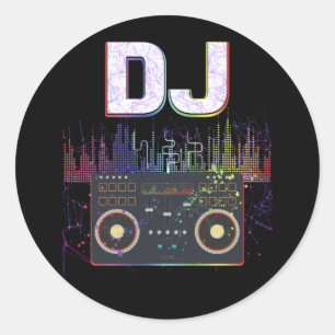 Dj Music Lover Music Playerサウンドカッコいい ラウンドシール