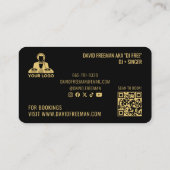 Dj Music Modern Minimal Black and Gold Turntable 名刺 (裏面)