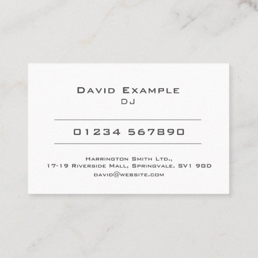 DJ or Disc Jockey 名刺 (裏面)