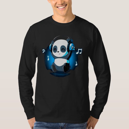 Dj Pandaヘッドフォン Tシャツ (正面)