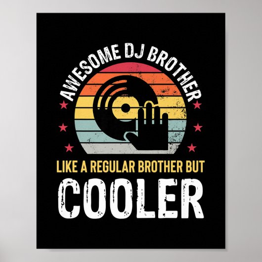 DJ Player Brother Funny Disc Jockey Wedding Party ポスター (正面)