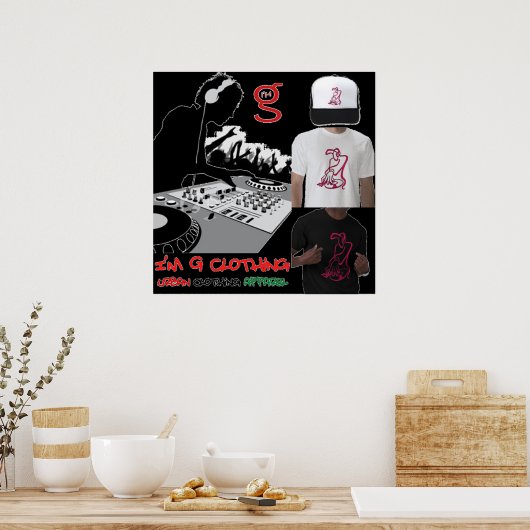 DJ Poster from I'm G Clothing ポスター (キッチン)