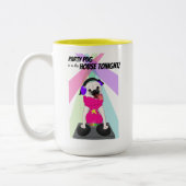 DJ Pug:パーティーPug is in the House Tonight ツートーンマグカップ (左)