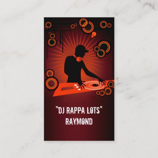 DJ RappaはRaymondの名刺を区分します 名刺 (正面)