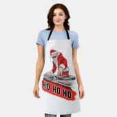 DJ Santa Christmas T Shirt おもしろい Disk Jockey X Mas エプロン (着用した状態)