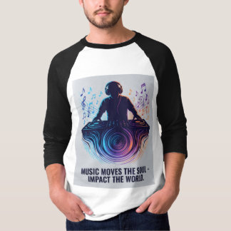 “DJ Shadow Sound Waves – 音楽がもたらす影響を表現したアートTシャツ Tシャツ