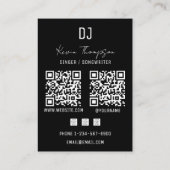 DJ Singer Songwriter Music 2 QR Code Professional  名刺 (裏面)