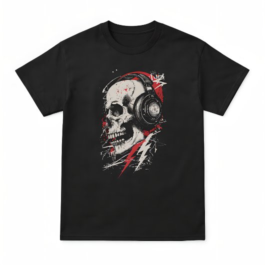 DJ Skull Headphones Lightning Music Electronic Got Tシャツ