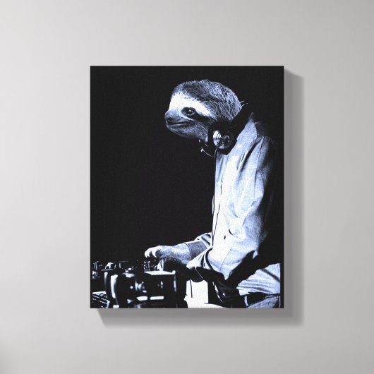 DJ Sloth Canvas Print キャンバスプリント (正面)